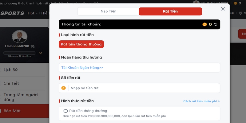 Rút tiền Bsport đơn giản chỉ trong 1 phút cho cược thủ
